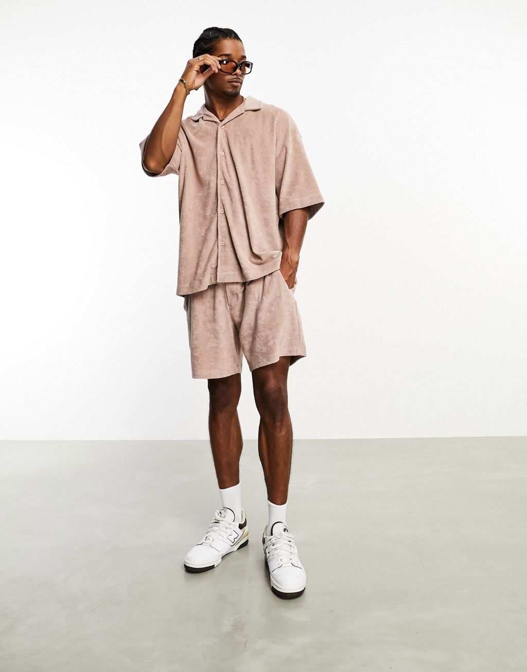 

Розовая махровая рубашка Pull&Bear