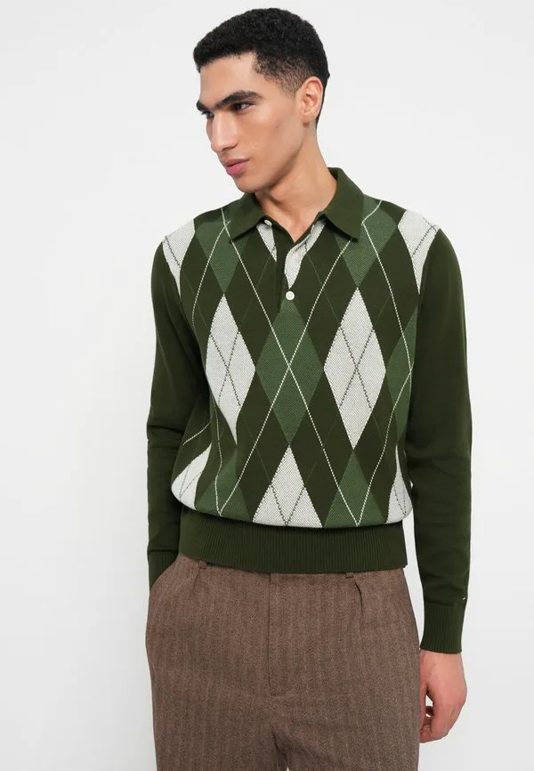 Свитер с воротником в стиле аргайл для регби Tommy Hilfiger, Arctic Spruce — фото 4