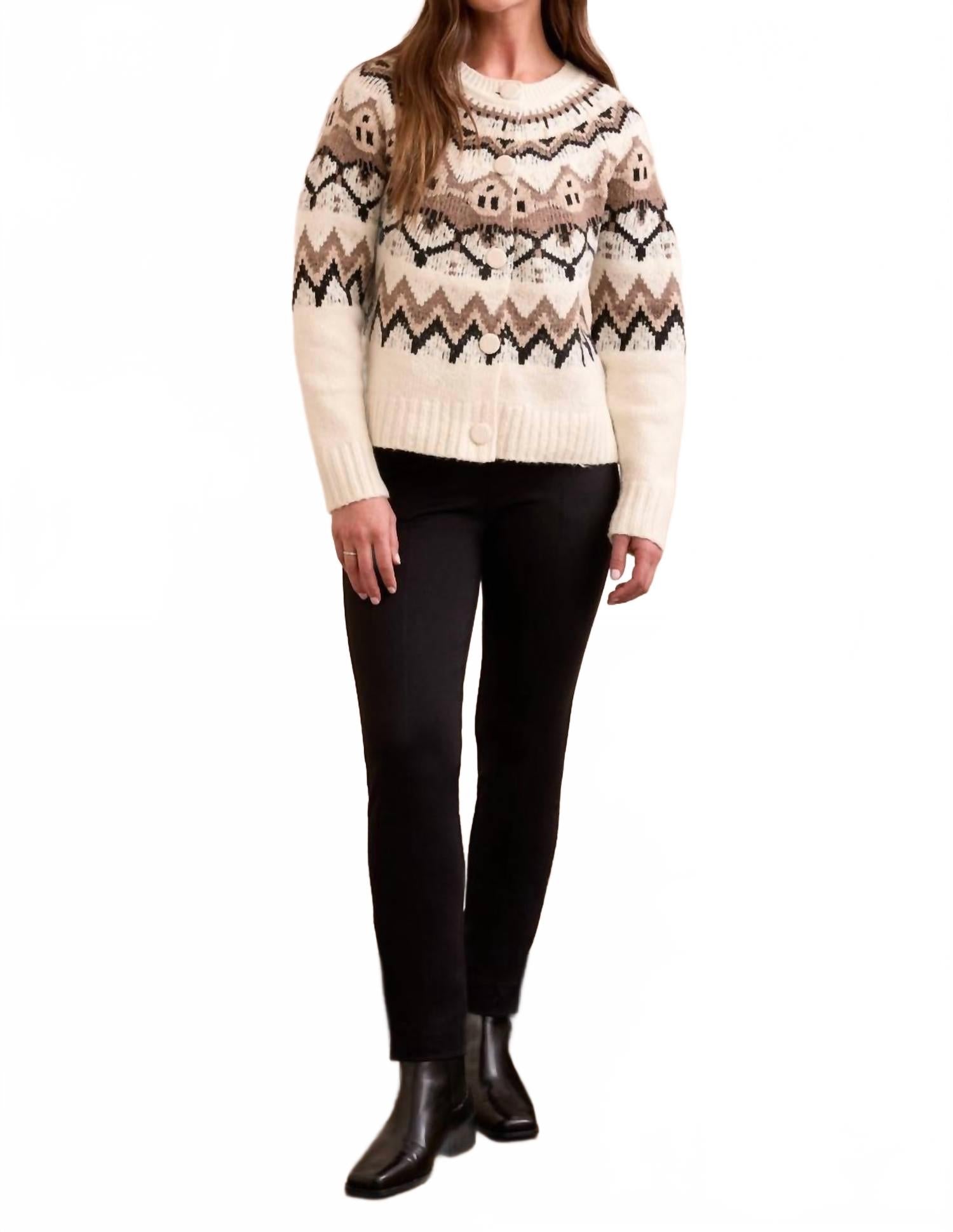 

TRIBAL Свитер Fair Isle с пуговицами спереди, цвет «лунный камень»