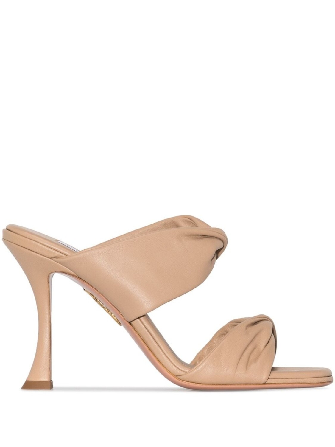 

Aquazzura кожаные босоножки Twist 95, нейтральный цвет