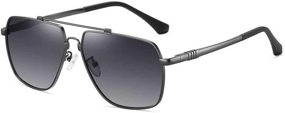 

Мужские солнцезащитные очки UV400, модные солнцезащитные очки с металлической многоугольной оправой, для пляжа, вождения, рыбалки, путешествий, защиты от солнца HVTVTLA, Gun Gradient Gray