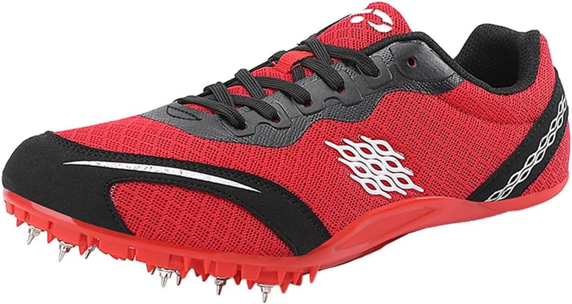 

Кроссовки для легкой атлетики для мужчин, женщин, мальчиков и девочек, шипованные для бега, прыжков, профессиональные беговые с шипами Donfaauk, красный