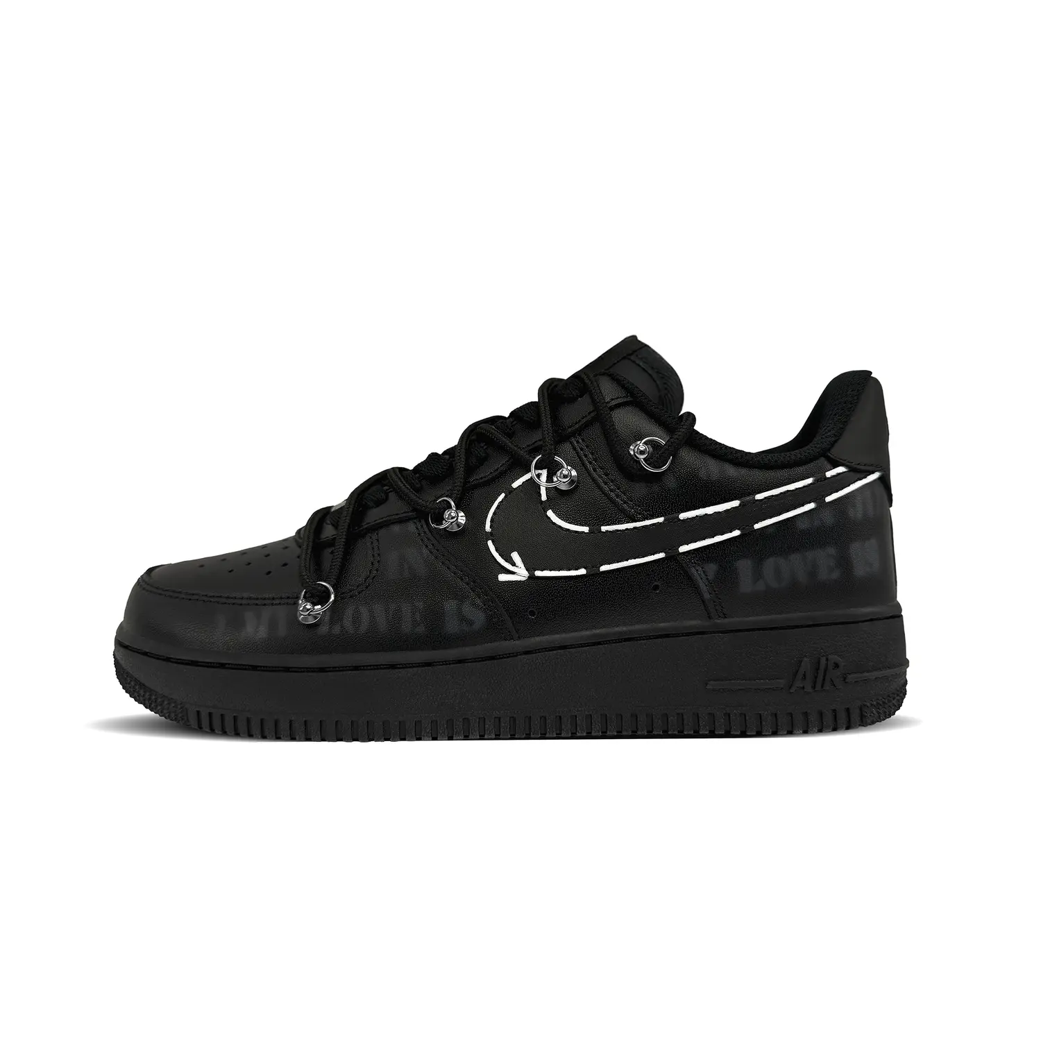 

Nike Низкие кроссовки для скейтбординга Air Force 1 Password Endgame, износостойкие, черные, мужские