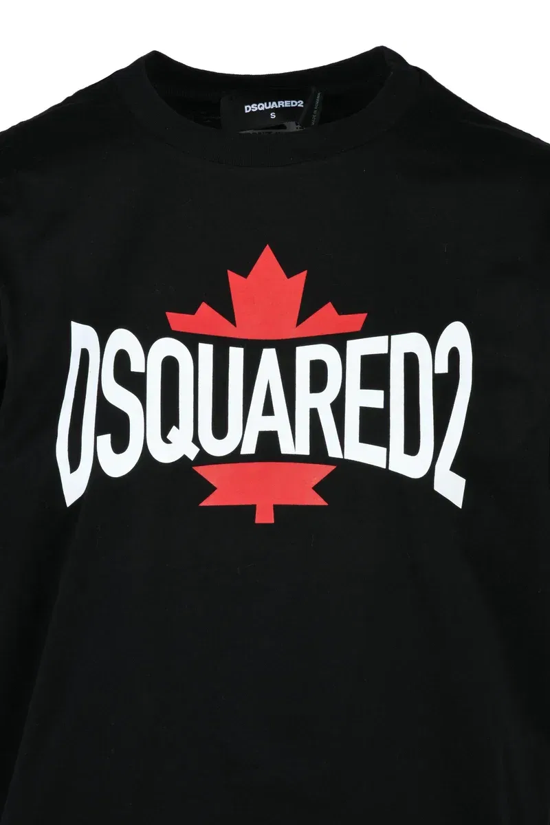 Хлопковая футболка - черная Dsquared2, Black — фото 3