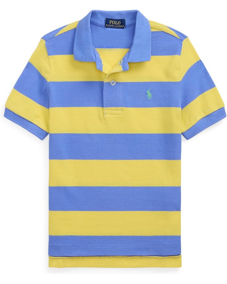 

Поло Polo Ralph Lauren Kids Striped Cotton Mesh Polo Shirt, цвет Harbor Island Blue/Oasis Yellow