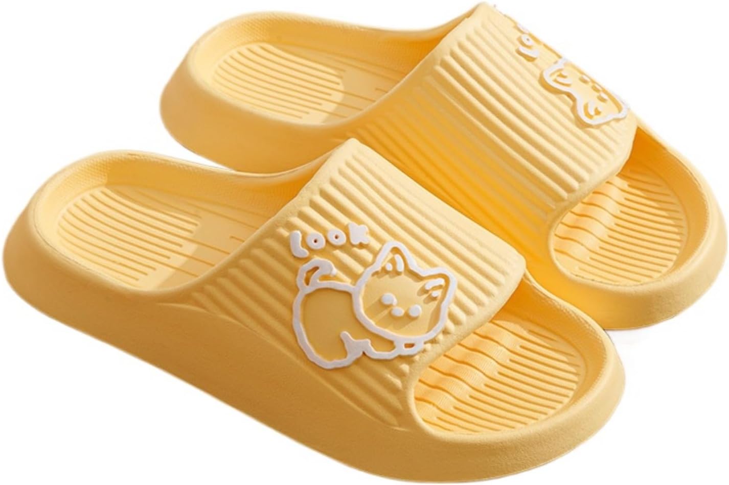 

Милые тапочки с кошкой для женщин и мужчин, для любителей кошек, сандалии, новинка, кавай, плюшевые, забавные, дешевые, не скользящие, для дома и улицы Elirar, желтый