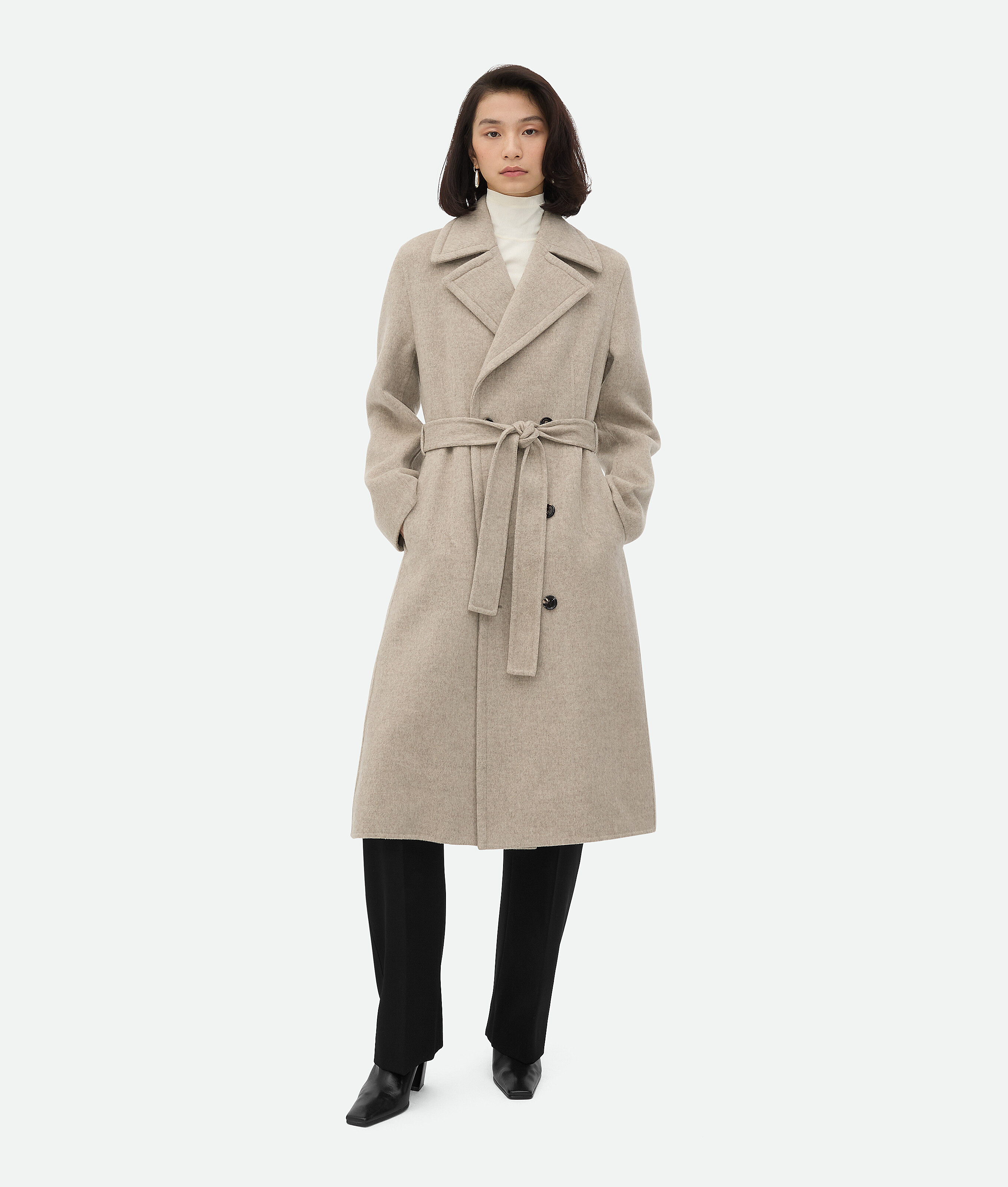 

Мягкое двойное кашемировое пальто Bottega Veneta
