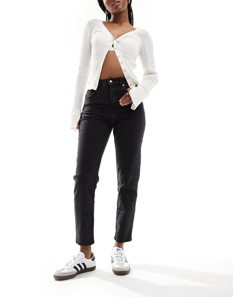 

Черные джинсы для мамы Bershka Comfort Fit