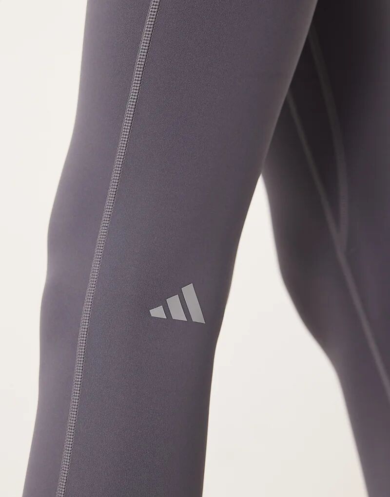 Леггинсы Adidas Performance Three Stripes Studios с перекрещивающимися полосками на поясе в цвете «сланцево-синий» — фото 2
