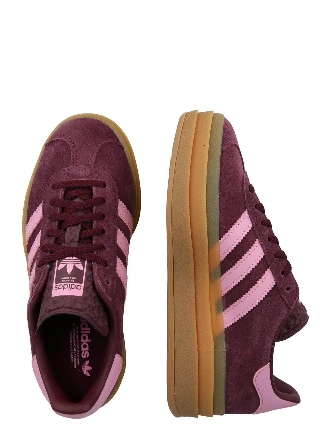 Кроссовки Adidas Originals GAZELLE BOLD бордового цвета — фото 2