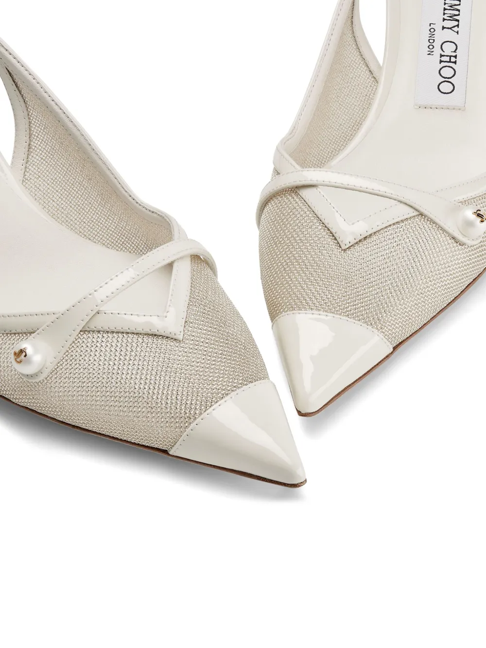 Туфли Amita 45 с ремешком на пятке JIMMY CHOO, серебяный — фото 4