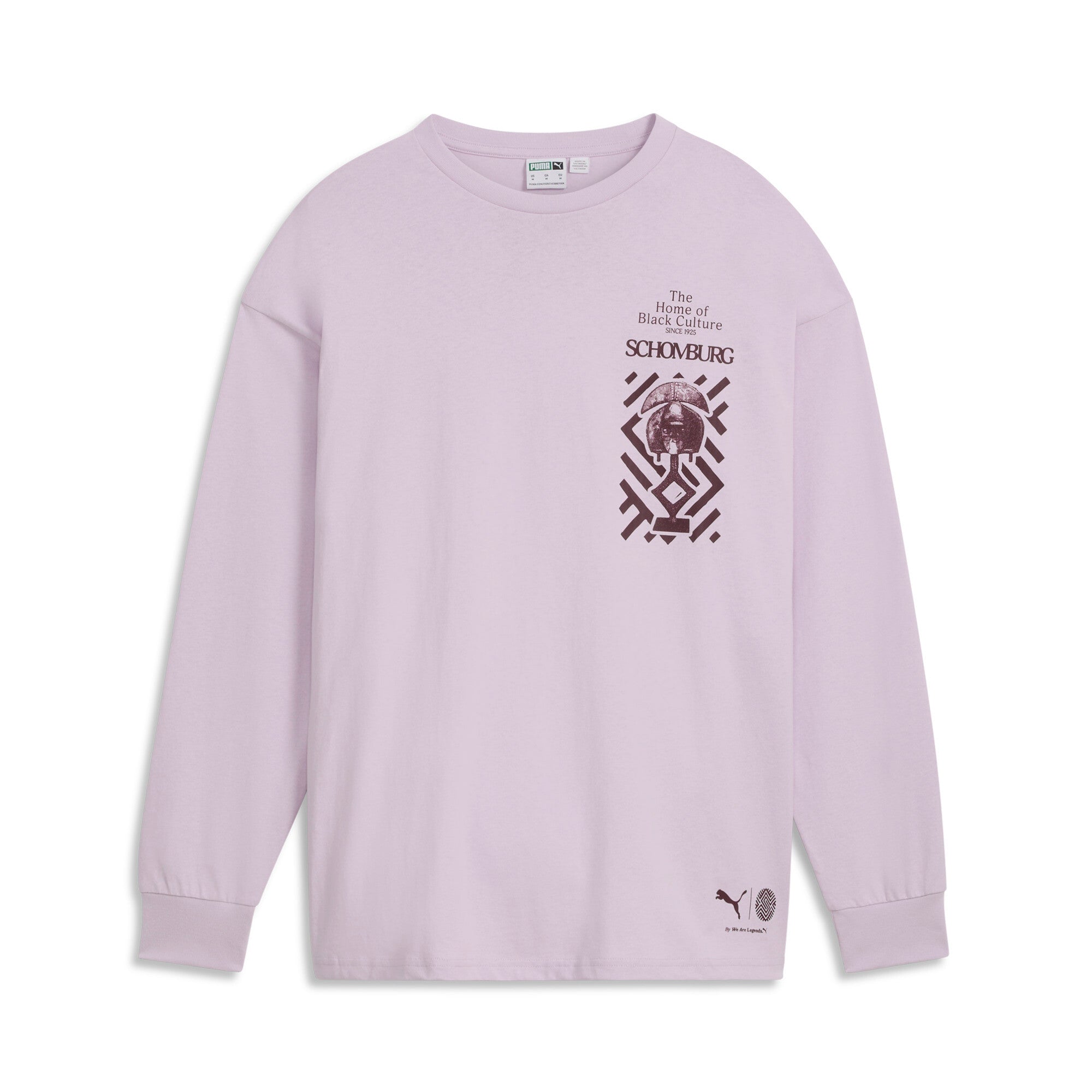 

Мужская футболка с длинным рукавом PUMA We Are Legends x Schomburg, цвет spring lavender