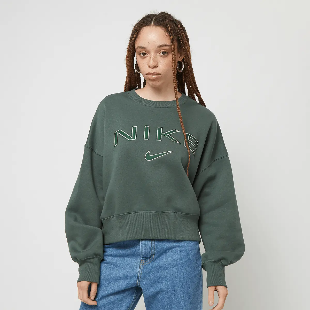

Толстовка Nike Sportswear Phoenix Fleece Logo Crew, зеленый