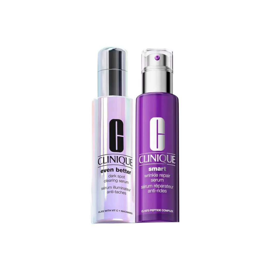 Набор Clinique — Сыворотка Photon Laser Bottle Purple Light успокаивающая увлажняющая 30 мл + 30 мл, Two-Piece Set: Photon Laser Bottle Serums