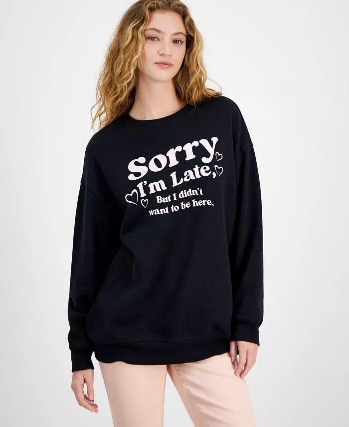 

Графический свитшот Juniors Sorry I'm Late Rebellious One, черный