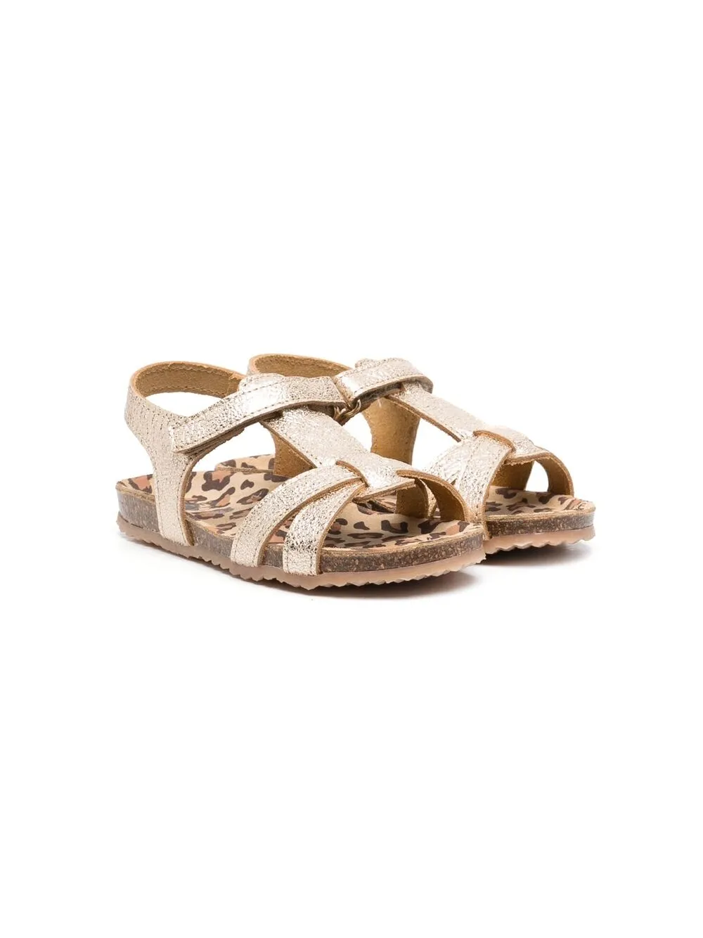 

Сандалии Golden с леопардовым принтом Pèpè, золотой