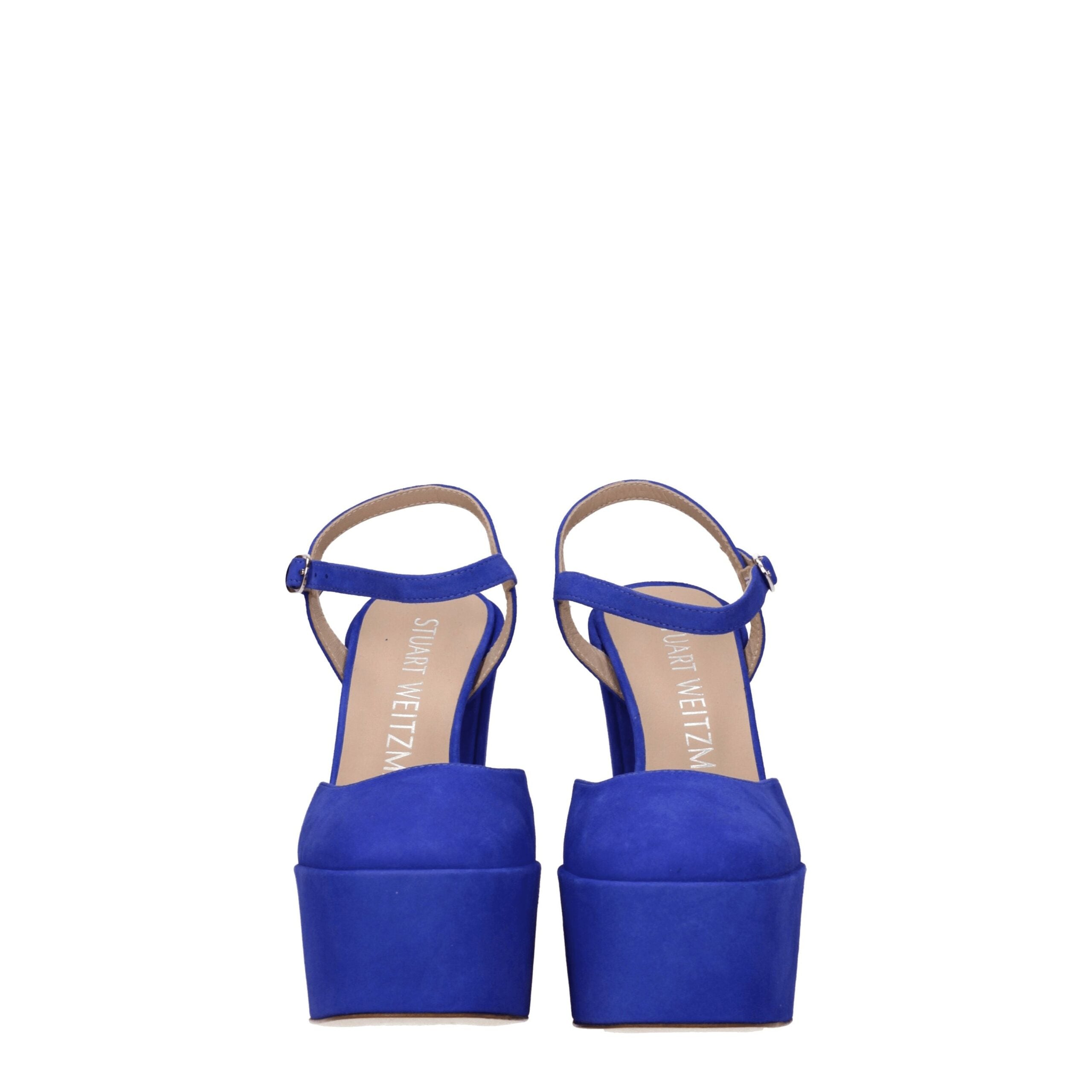 Стюарт Вайцман Кожаные женские сандалии Stuart Weitzman, синий — фото 3