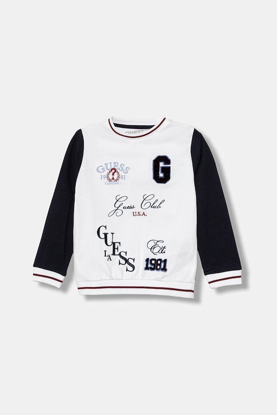 

Детская хлопковая толстовка Guess, белый