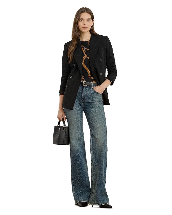 

Высокие расклешенные джинсы Ralph Lauren, синий