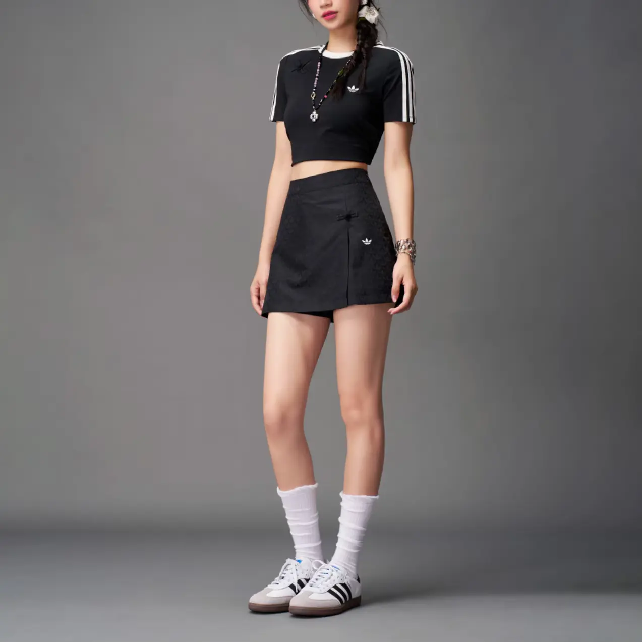 Футболка SS25 женская Adidas Originals, черно-белый — фото 3