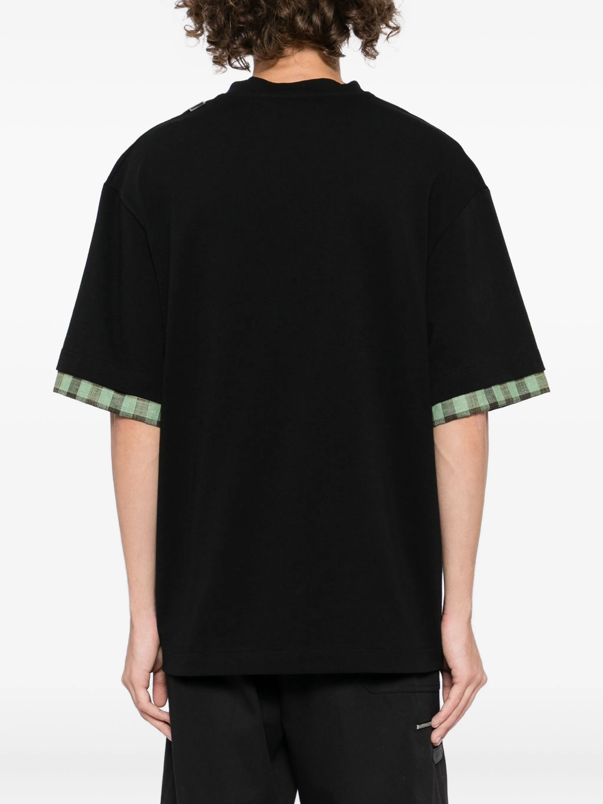 Футболка с клетчатыми рукавами Jil Sander, черный — фото 3