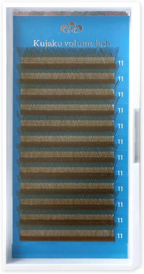 Ресницы Peacock Volume Rush 12 рядов C-изгиб 0.07 мм 9 мм коричневый Royal Lash
