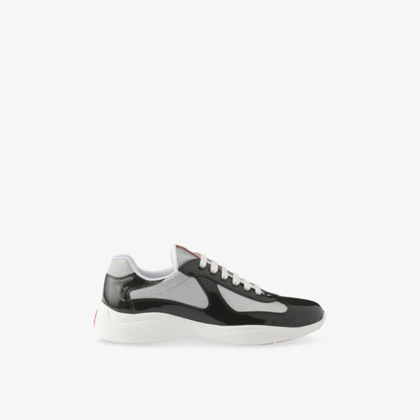 

Кроссовки Prada комбинированные лакированные, серый