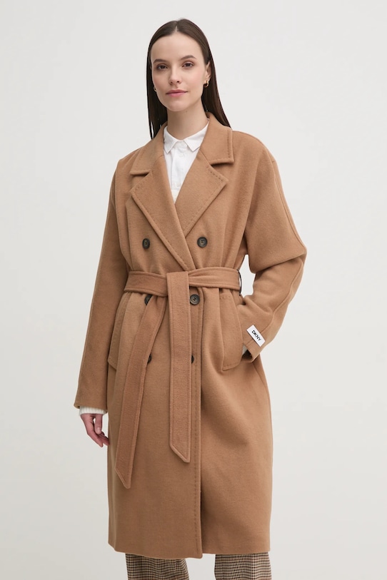 

Шерстяное пальто Dkny, коричневый