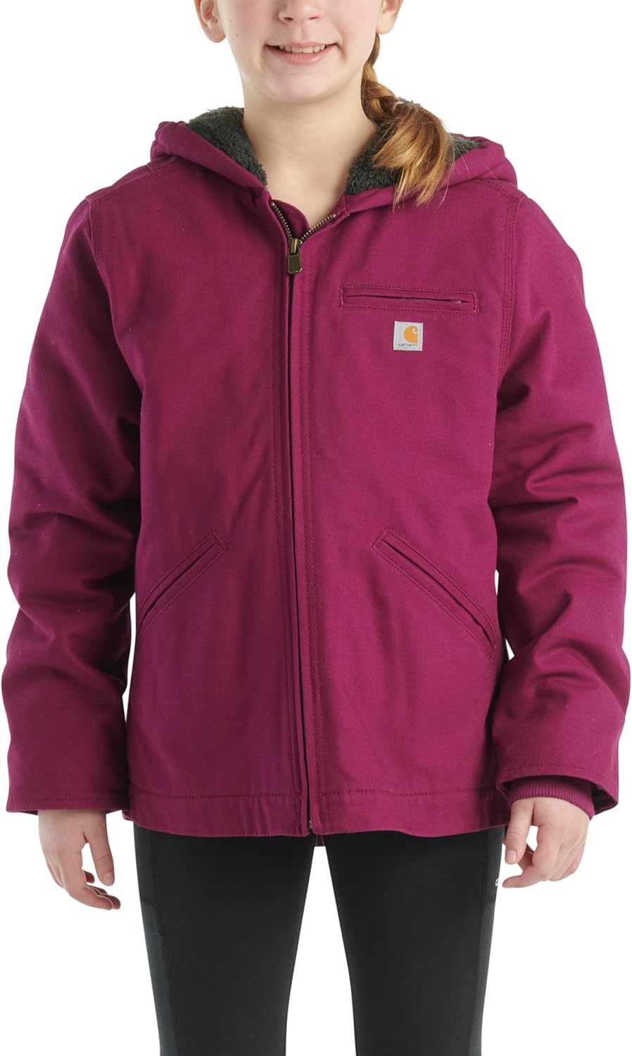Carhartt детская утепленная куртка с капюшоном CP9547 Canvas - для девочек, Sierra Plum Caspian — фото 2