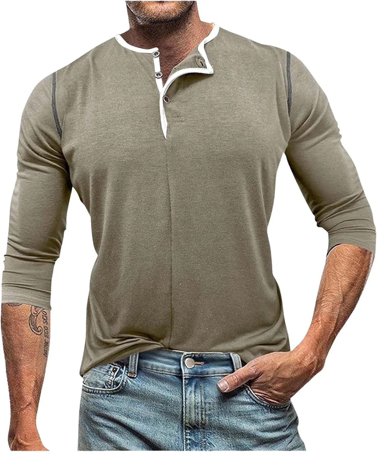 

Футболка с длинным рукавом для мужчин, Crew Neck, базовая модель