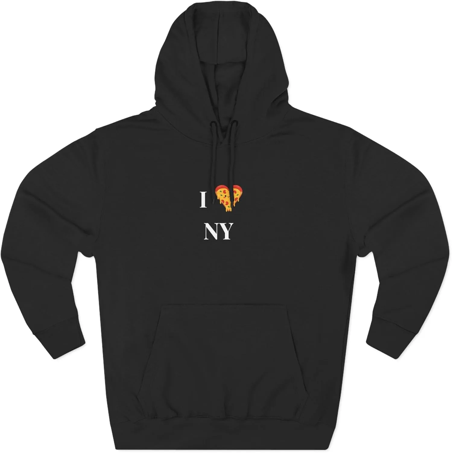 Толстовка I Pizza NY - уютная флисовая худи для любителей еды GENERIC, черный