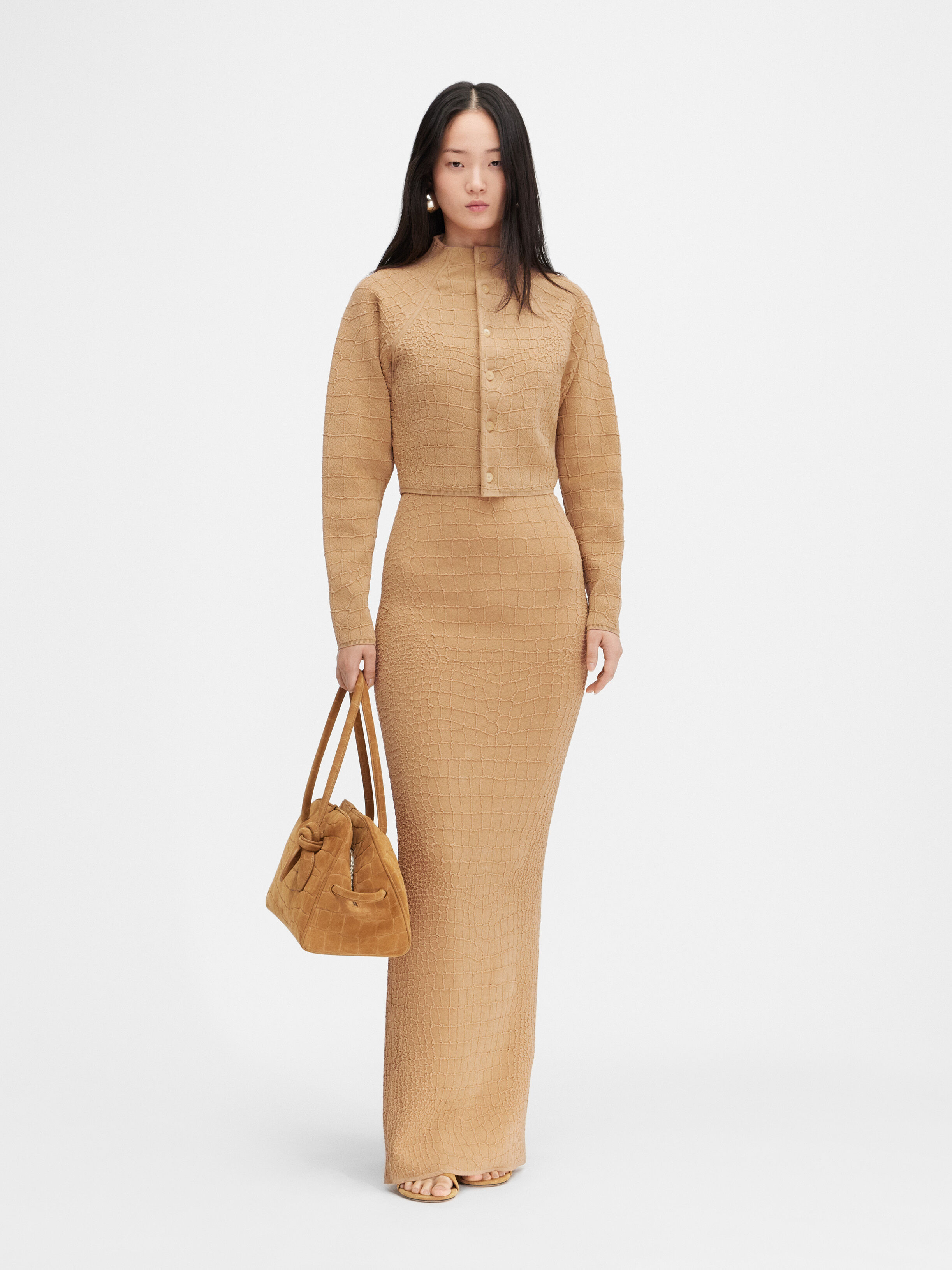 

Кардиган с высоким воротом JACQUEMUS The Scala cardigan, кэмел