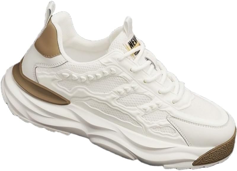 

Мужские летние модные сетчатые дышащие повседневные спортивные кроссовки для спорта- толстая подошва, противоскользящая и прочная Fmshi, белый