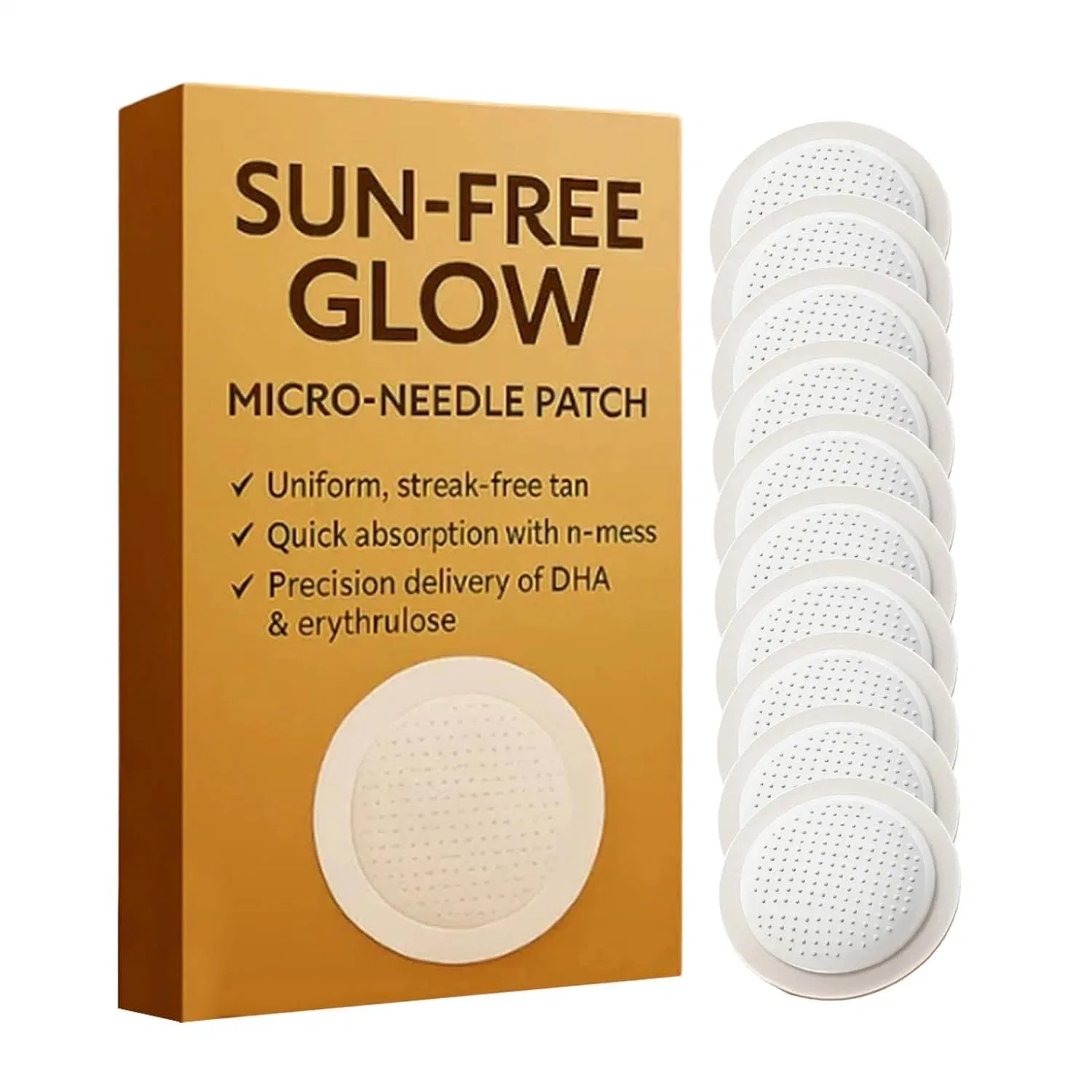 Микроигольные патчи для автозагара Sun-Free Glow, 10 шт. Generic