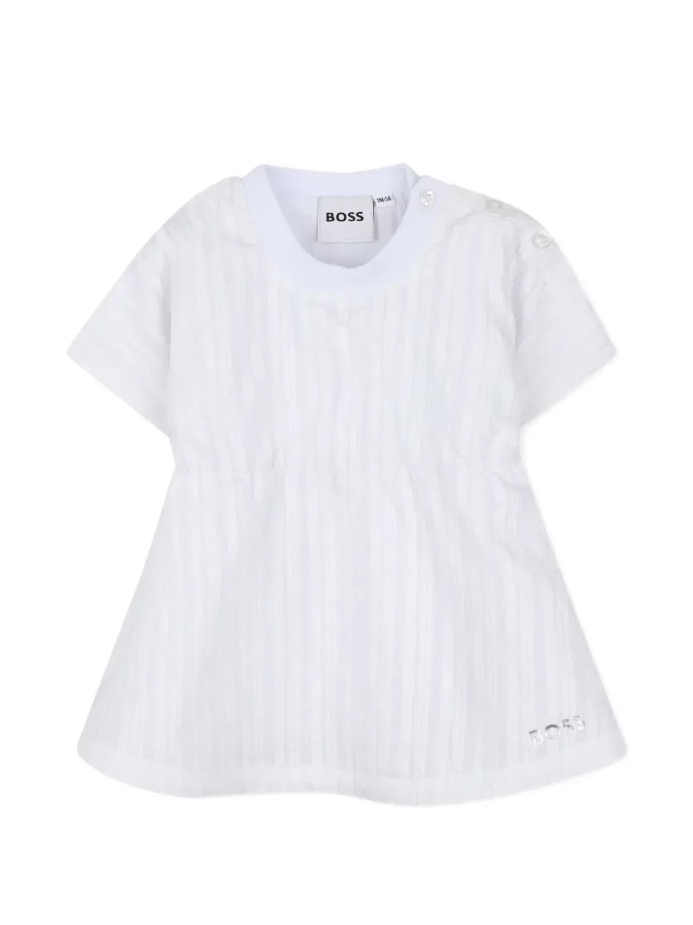 Полосатый комплект платья и панталонов Boss Kidswear, белый — фото 3