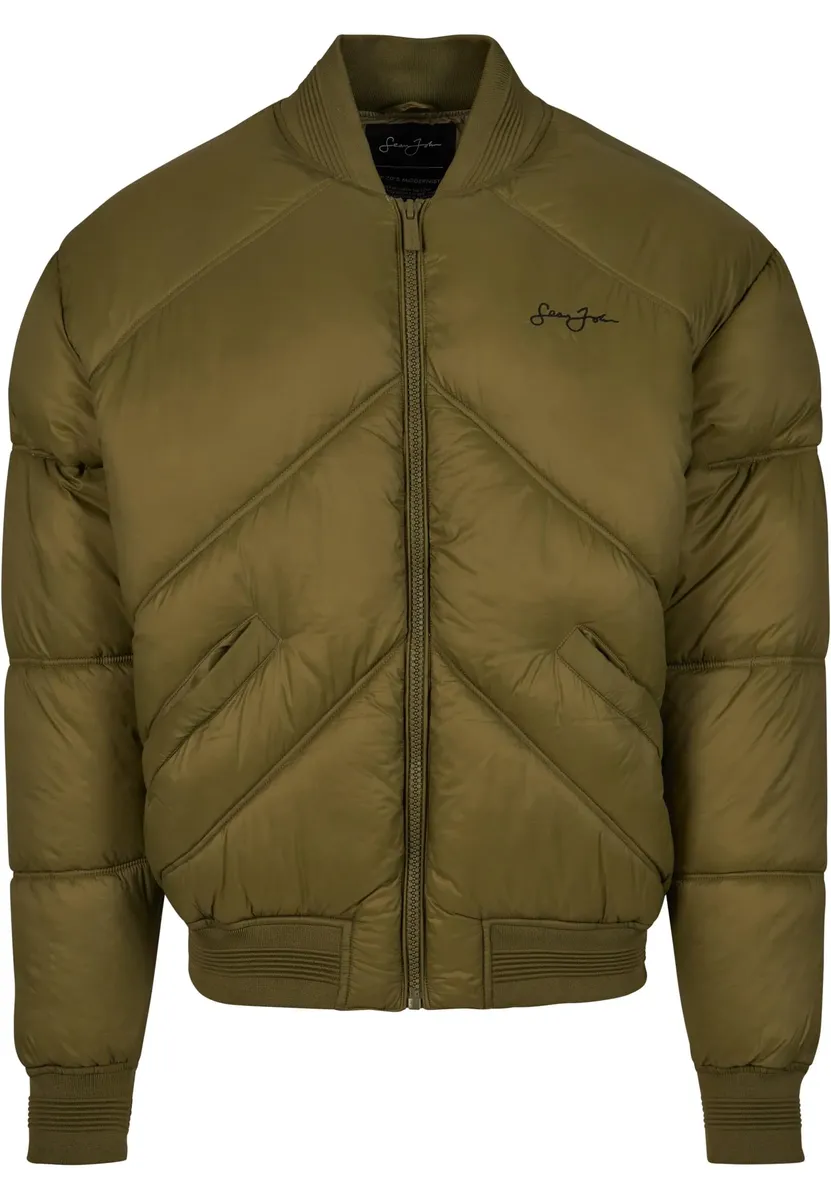 

Куртка-бомбер Sean John " Sean John Men's JM233-015-1 SJ Script Logo Bomber Puffer Jacket" (1 шт.), без капюшона, оливковый