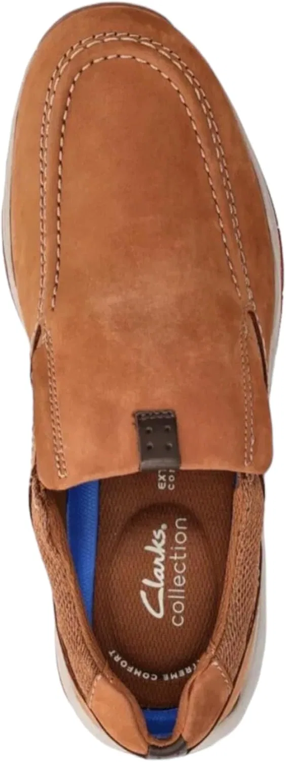 Мужские кожаные туфли Clarks Langton Step, коричневые, из нубука — фото 2