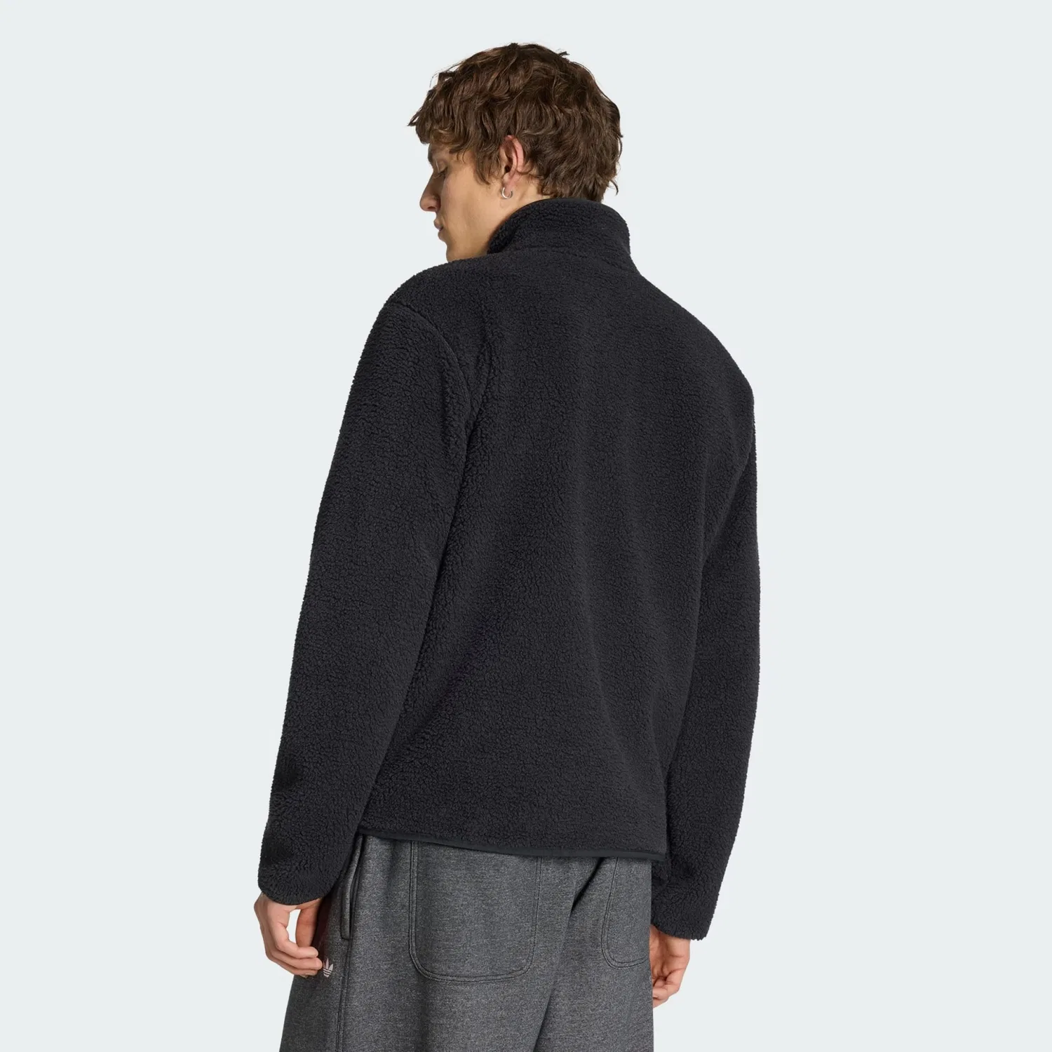Флисовая куртка Adidas Originals Trefoil Essentials черного цвета — фото 3