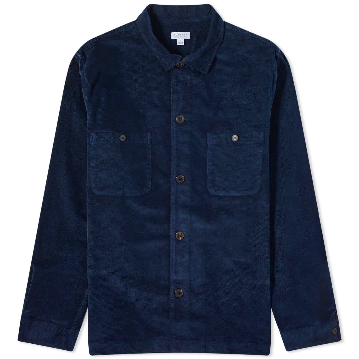 

Рубашка Sunspel Cellular Cord Overshirt, темно-синий