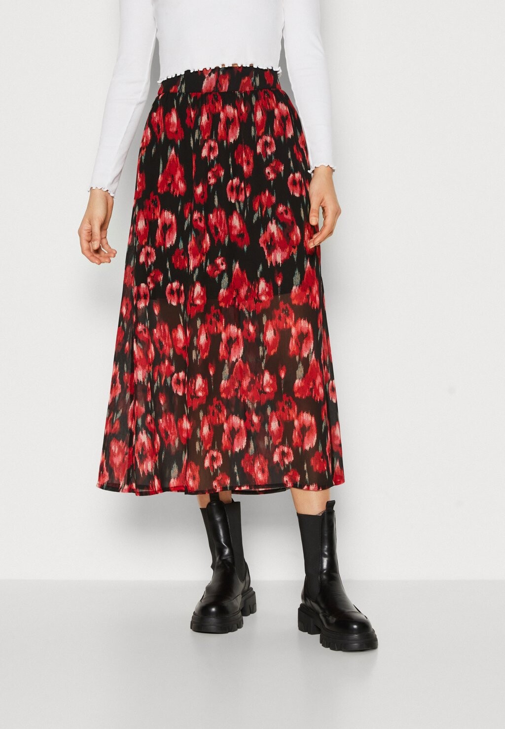 

Юбка-колокольчик Onlmarise Midi Skirt ONLY, красный