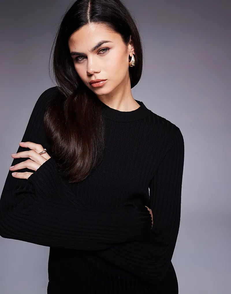 

Комплект из трикотажного топа в рубчик ASOS DESIGN черного цвета