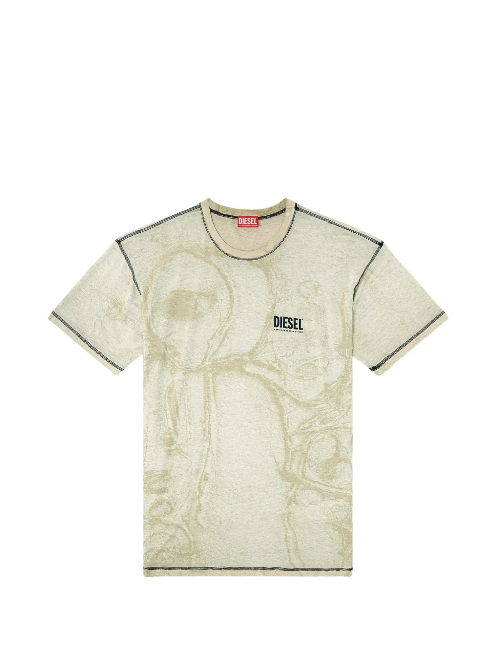 

Футболка с круглым вырезом Diesel, бежевый