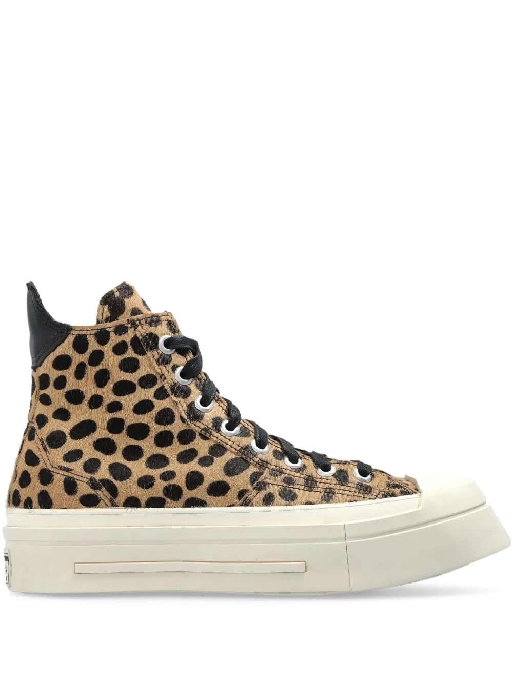 Высокие кеды с леопардовым принтом Converse, коричневый