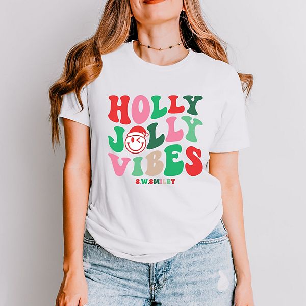 

Футболка с принтом SWSmiley holly jolly vibes smile Simply Sage Market, White, Белый, Футболка с принтом SWSmiley holly jolly vibes smile Simply Sage Market, White