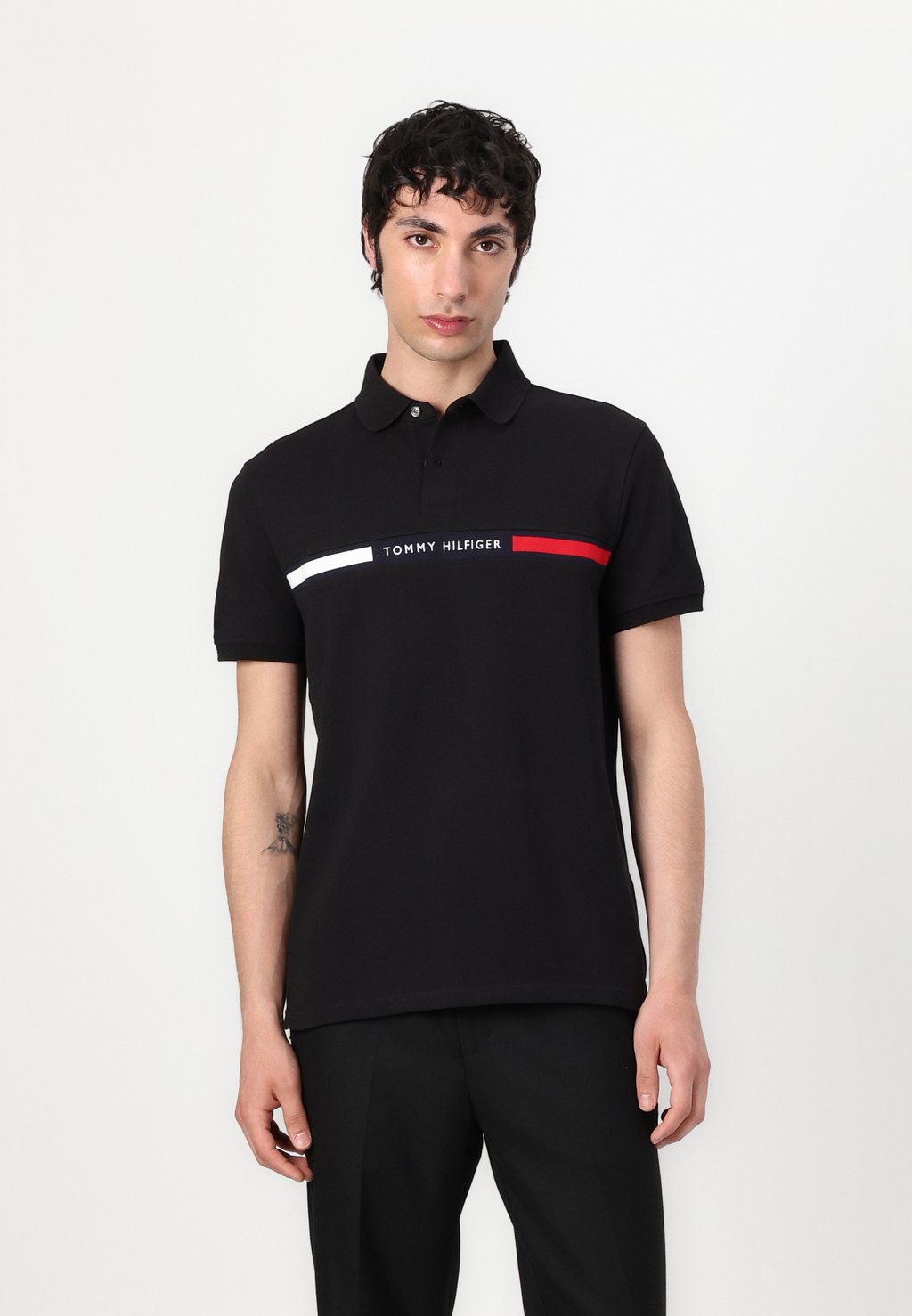 

Рубашка поло CHEST INSERT Tommy Hilfiger, черный