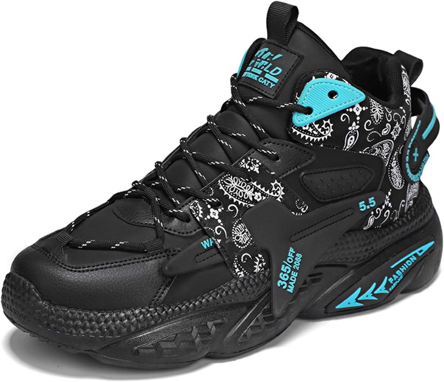 

Высокие кеды для мужчин Стильная спортивная обувь из искусственной кожи спортивные кроссовки для повседневной ходьбы Spwagym, черный