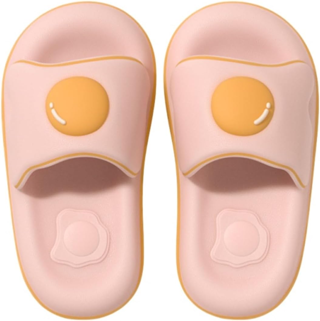 

Тапочки «Жареное яйцо», оригинальные тапочки с яйцом для мужчин и женщин, летние домашние, для ванной и пляжа, с толстой подошвой, нескользящие, быстро сохнущие Generic, желтый/розовый