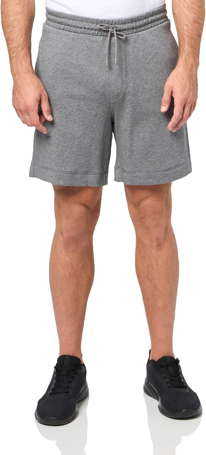 

BOSS Мужские шорты Soft French Terry с тональным логотипом, Medium High Rise Grey