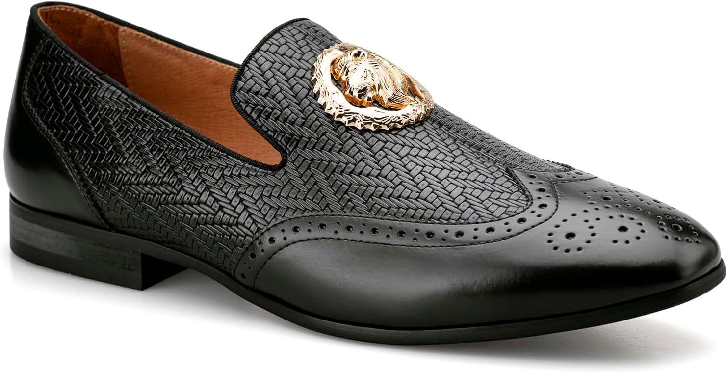 

Мужские туфли Meijiana - черные замшевые лоферы с металлической пряжкой, резиновая подошва, модная повседневная одежда, идеально подходят для работы, вечеринки или дня рождения - стильные мужские классические туфли, черный