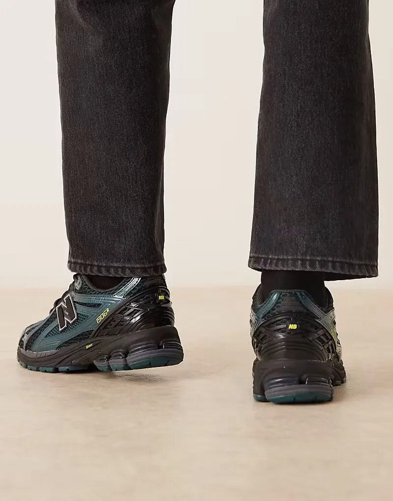 Кроссовки New Balance 1906 унисекс темно-зеленого и черного цвета — фото 3